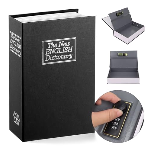 La Mejor Lista de Caja para Guardar Dinero los 5 mejores. 48 Caja Fuerte Oculta, Alcancia de Libro con Combinación Portátil para Hogar, Oficina, Caja Camuflada de Metal para Guardar Dinero, Libro de Seguridad Secreto Pequeña para Joyas,...