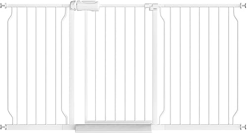 Fairy Baby Puerta extra ancha para bebés para perros, puerta de seguridad ajustada a presión para sala de estar, se adapta de 62 a 67 pulgadas con