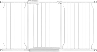Fairy Baby 62-67 Inch Extra Wide Baby Gate Pressure Monuted Safety Gates | No Drill Auto Close Dog Gate for Doorways, Adjustable Metal Long Gate for Living Room Walk-Thru, One-Hand Operation, White