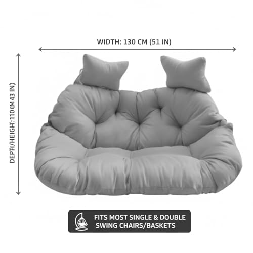 Coussin de chaise double œuf gris argenté idéal pour terrasse - 4