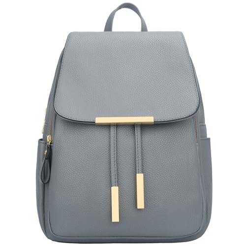 Image of KKXIU Trendy Leather Backpack Purse for Women and Ladies Shoulder Travel Daypacks Bags (A-Grey)