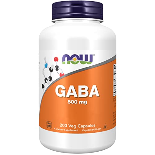 Now Foods, GABA (Gamma-Aminobuttersäure), Vitamin B6, Hochdosiert, 500 mg, 200 vegane Kapseln, Laborgeprüft, Sojafrei, Glutenfrei, Vegetarisch