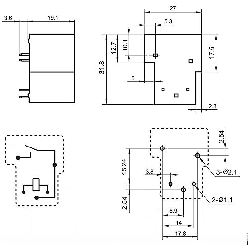 Relé 5 pines 12V 30A soluciona caídas de tensión en circuitos T-90-1A-5P 2