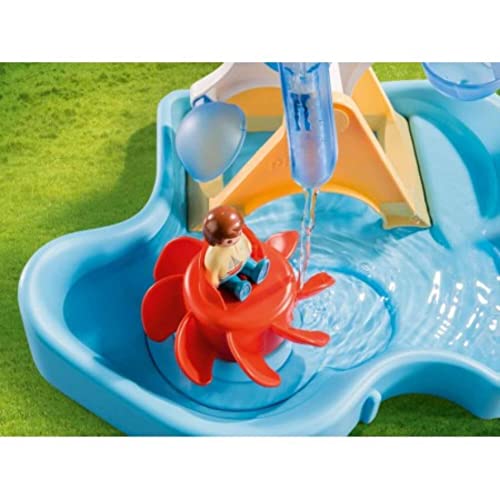 Playmobil 1.2.3 70268 Carrousel Aquatique - avec Deux Personnages et Un carroussel d'eau - Mes Premiers Apprendre en s'amusant - pour Les Tout-Petits 18-36 Mois