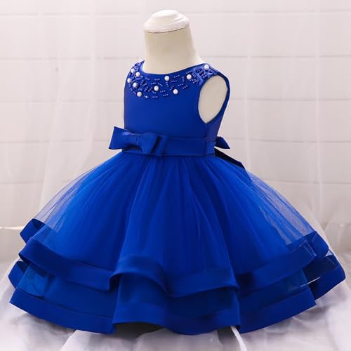Robes fleuries pour filles en bleu avec volume style princesse