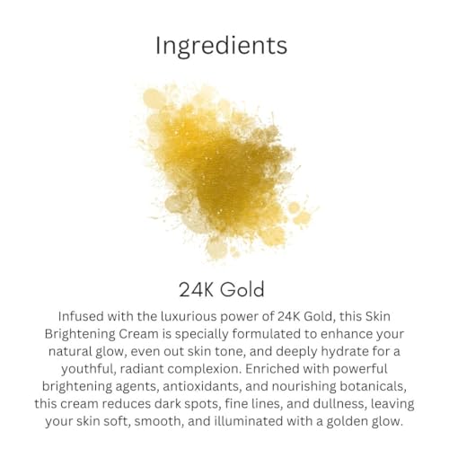 Image of Khadi India Utkrisht 24K Gold Skin Brightening Cream, Anti Aging Moisturizer with Hyaluronic Acid and Collagen, Firming Day and Night Cream for Women, 50g