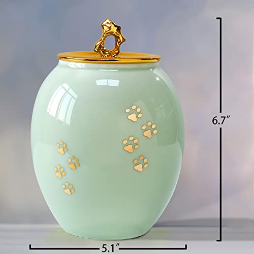 Image of Medium Pet Urns for Dogs Ashes, Ceramics Pet Urn for Cat Ashes | Pet Memorial Gift for Loss of Dog or Cat, Medium Urn for Pet Fur, Hair, Whiskers or Ashes,Rainbow Bridge