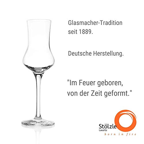 Stölzle Lausitz Grappa Glasses Set of 6, 90 ml, Crystal Glass, Dishwasher Safe, Modern, Shot Glasses with Handle - Image 3