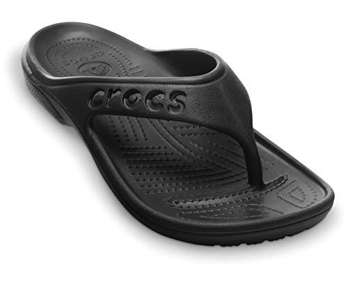 Image of crocs Unisex Baya Black Rubber Flip Flops Thong Sandals
