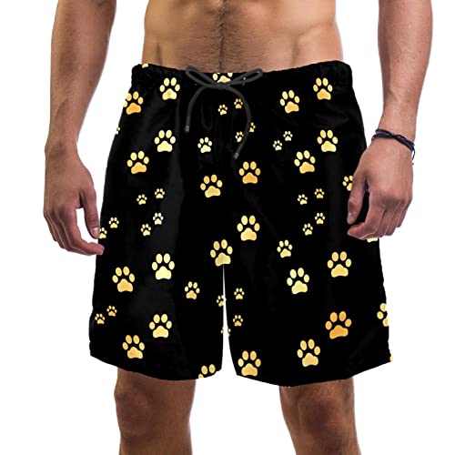 Short de plage HadHfun pour homme maillot de bain à séchage rapide motif pattes de chien taille L