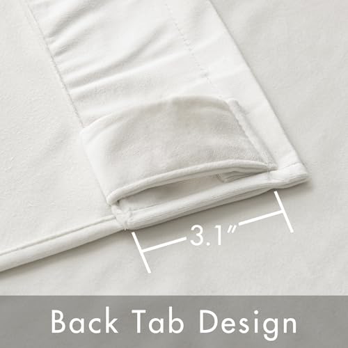 Image of MIULEE White Velvet Curtains 52x90 inches Luxury Room Darkening Curtains | Thermal Insulated, Super Soft Modern Window Drapes for Bedroom Living Room, Rod Pocket & Back Tab