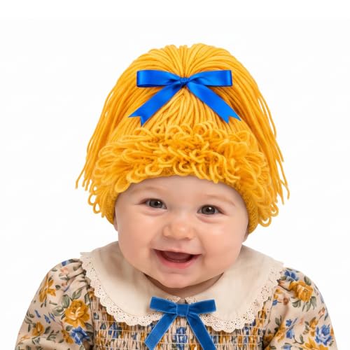 Halloween Cabbage Costume Yarn Wig, Yellow 2, High Ponytail