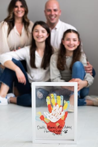 image for Pearhead Clear Family Handprint Frame, DIY Art Print Keepsake, Home De