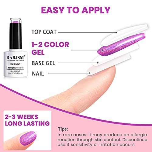 RARJSM Six-Piece Holographic Gel Nail Polish Set #TOP12