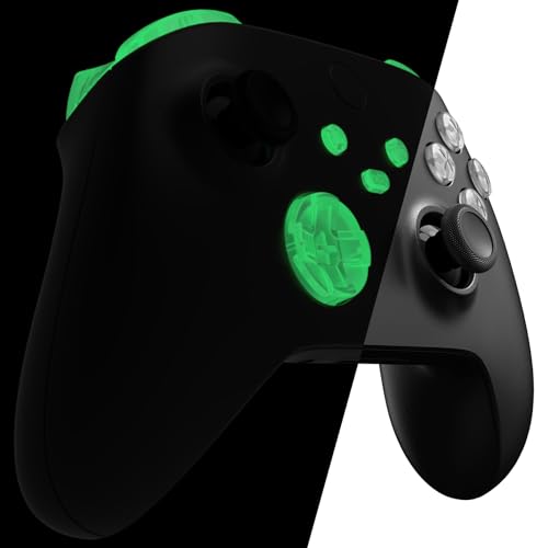 Image of eXtremeRate Replacement Buttons for Xbox Series X & S Controller, Glow in Dark - Green Custom Accessories Bumpers Trigers Dpad ABXY Start Back Sync Share Keys Parts for Xbox Core Wireless Controller