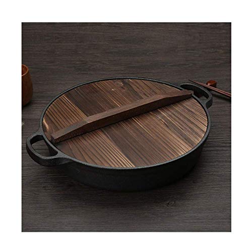 Wok de hierro fundido de 31 cm sin revestimiento antiadherente