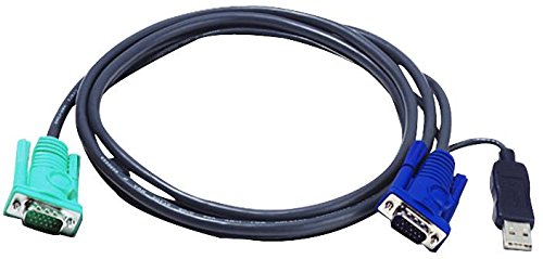 Cable USB KVM, 3M, ATEN; Longitud del cable: imperial: -; Longitud del cable: métrica: 3 m; Color de la cubierta: negro; conector a conexión 2L5203U; 1 unidad