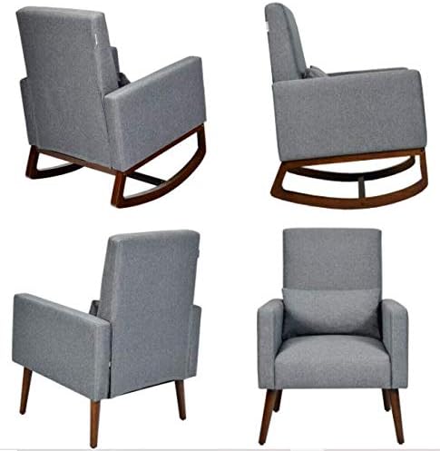 Modern Rocking Chair Sofa with Pillow 2 in 1 (Gray)