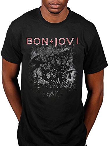NATSUKKI Bon Jovi Slippery When Wet T-Shirt Bounce Crush Band Tour New Jersey - Les Beatles, Paul McCartney, John Lennon, RIngo Starr, George Harrison NATSUKKI Bon Jovi Slippery When Wet T-Shirt Bounce Crush Band Tour New Jersey