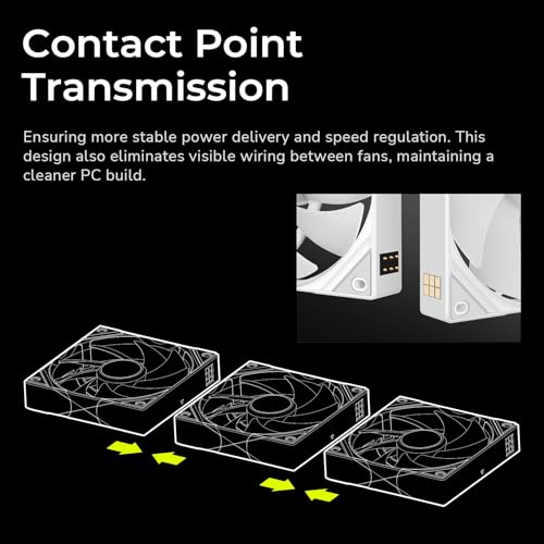 Image of TRYX ROTA SL ARGB White 120mm Case Fan 3in1 Pogo-Pin Connection with Magnetic Cable Gen2 ARGB Light Quiet PC Case Fan