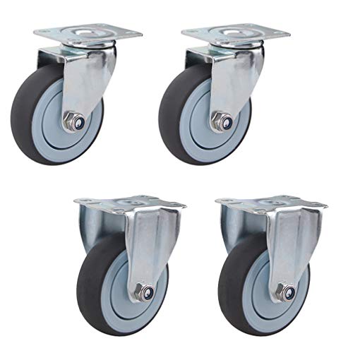 Roulettes industrielles pivotantes robustes en caoutchouc TPR bleu pour chariot et meuble