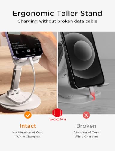 Image of SOOPII Desktop Premium-A Quality Mobile Phone Stand + Tablet Stand, Tab Stand, Mobile Holder, Adjustable & Foldable Mobile Stand, Stand for Mobile Phone and Tablet