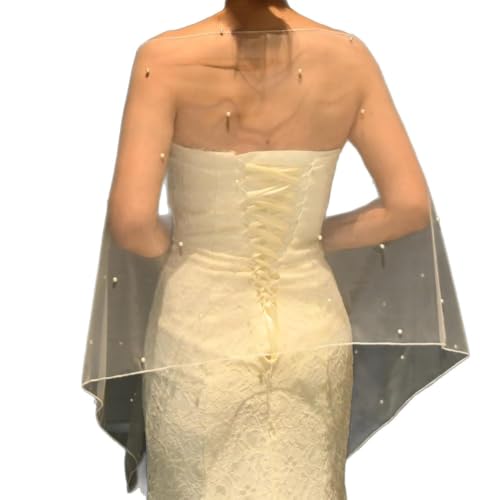 Pearl Bridal Shawl Soft Tulle Sheer Shawls Lightweight Wedding Shawl for Women Brides Evening Dresses Party2