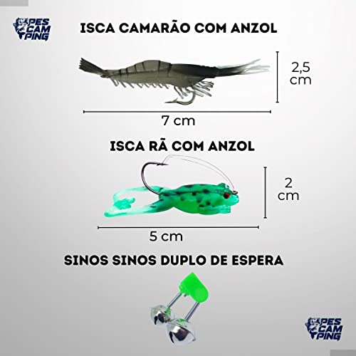 Kit De Pesca Completo 3 Varas + 3 Molinetes e Maleta Com Acessórios Bóias Anzóis Chumbadas e Iscas