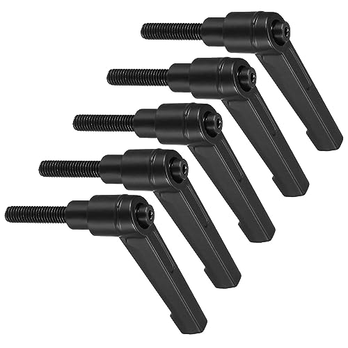 Image of Clamping Lever Handles, M6 x 25mm Male Thread, Adjustable Quick Release Locking Rotating Bolt Knobs Black - (Applications: for Lathe Machinery), 5-Pieces