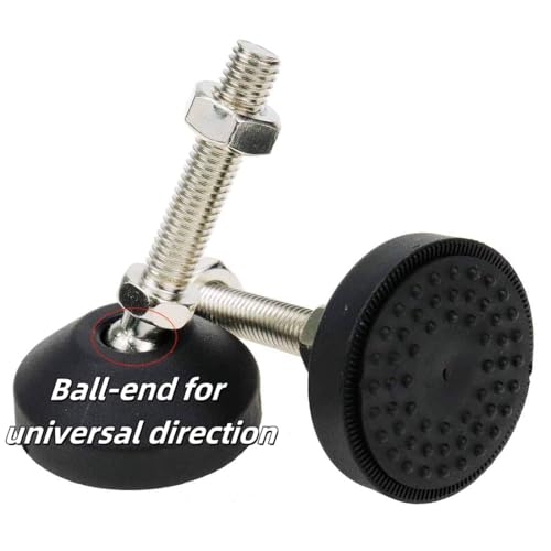 Image of M12 Leveling Feet 880 Lb Capacity, 4.84-Inch Height, 2.28-Inch Base, 4Pcs | 100mm Screw Length, Adjustable Swivel, Anti-Slip Bottom, For Tables, Shelves, Workbenches, Cabinets, Machines