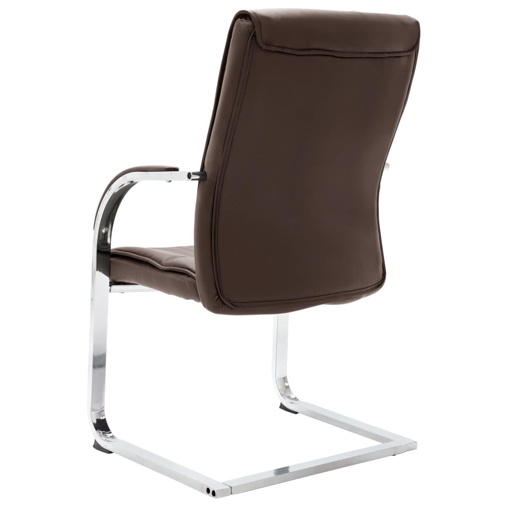 Sedia da ufficio cantilever in ecopelle, ergonomica, con braccioli e ruote, per lavoro, casa, conferenze, visitatori, gaming, regolabile in altezza, traspirante