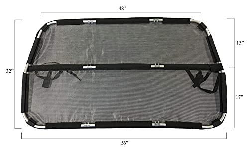 Bushwhacker Deluxe Dog Barrier 56" Wide for Trucks, Large SUVs, Full-Sized Sedans – Backseat Divider, Mesh Net Screen Shield for Cargo Area Behind Front Seats, Vehicle Gate for Dog Safety and Travel - Image 3