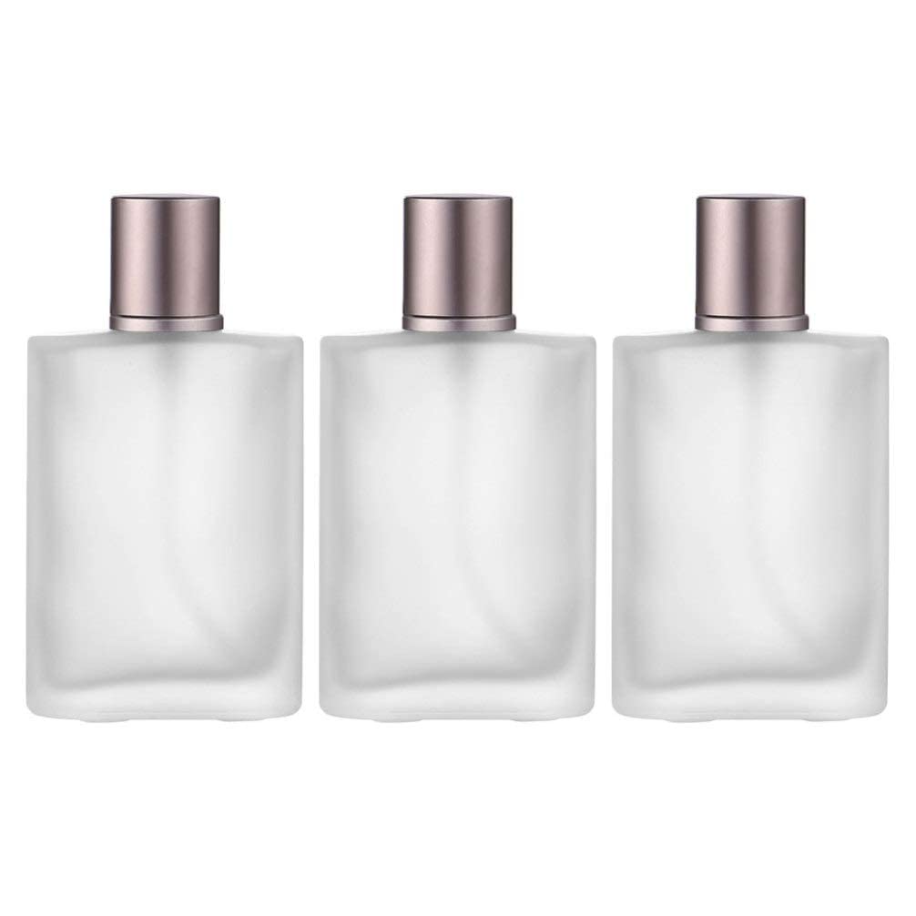 Hunky Dory 3pcs 50ml Superior Qaulity Frosted Empty Refillable Glass Bottle with Spray Pump and Cap for For DIY Perfume, Essential Oils, Blends, Rose Water, Costemic Use-image-10