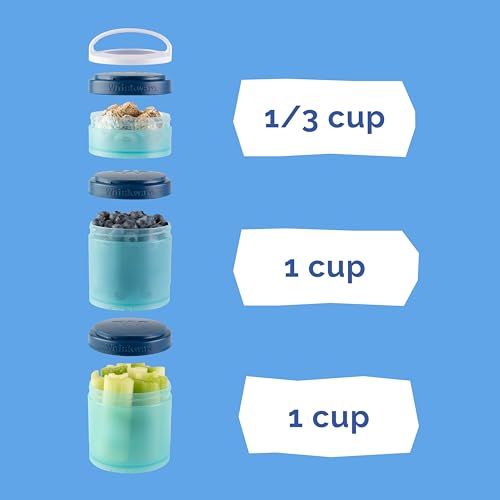 Image of Whiskware Stackable Snack Containers for Kids and Toddlers, 3 Stackable Snack Cups for School and Travel, Our Solar System(Pack of 1)