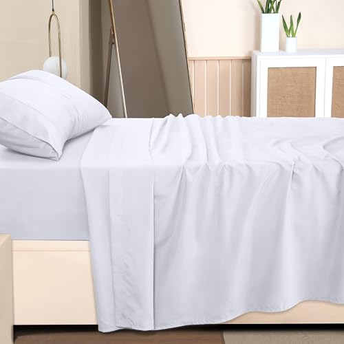 Image of Utopia Bedding Twin Size Sheet Set - Bulk Pack of 10 Bed Sheets Set - Soft Brushed Microfiber - Deep Pockets - Shrinkage & Fade Resistant - Easy Care (White)