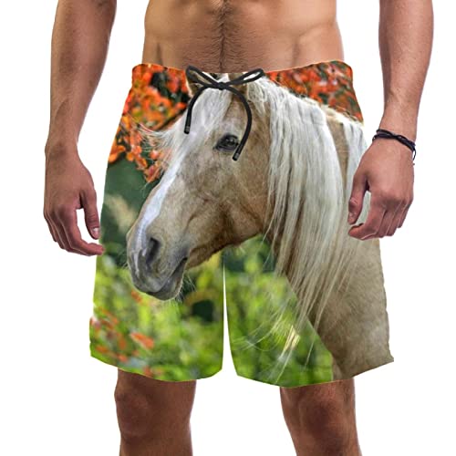 Maillots de bain pour hommes short de plage cheval blanc