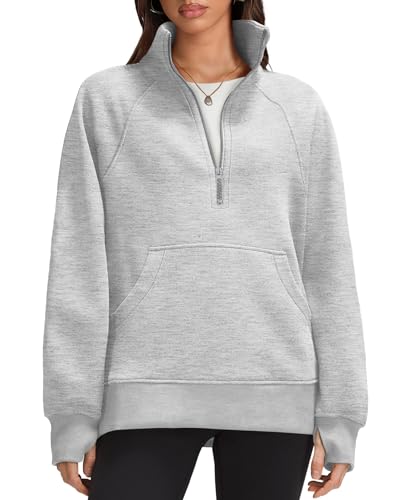 OFEEFAN-Quarter-Zip-Sweatshirts-For-Women-Pullover-Oversized-Hoodies-Sweaters-Fall-Outfits-Winter-Clothes-Thumb-Hole-2024 41lpsqWzBlL