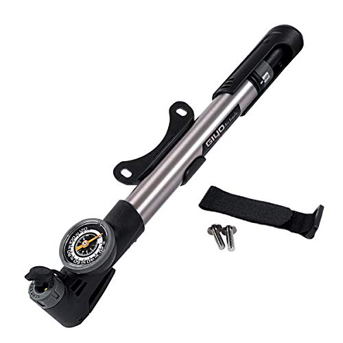 Newace Mini Bike Tire Pump with Gauge Portable Air Pump -Max 120 PSI-Switchable Mode for High Volume and High Pressure -Smart Valve Fits Presta & Schrader