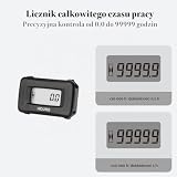 NInE-ROnG Licznik godzin pracy AC/DC, Cyfrowy licznik godzin pracy silnika 5-35 V, Nieresetujący się tracker czasu pracy dla łodzi morskiej ATV UTV Traktor Generator Kosiarki Motocykla Golfwagen