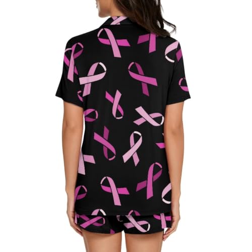 Image of Women's Short Sleeve Sleepwear Pajamas Nightwear with Pockets | Premium Polyester Fabric Ultra Soft Lightweight Breathable Touch, Wrinkle Resistant, All Day Cozy Wear for Daily Sleep