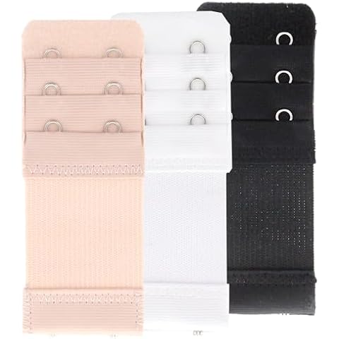SAMGU Bra Extender 2 Hook 3/4 inch Hook Spacing, Elastic Stretchy Bra Extension Strap, Bra Band Extender Cover