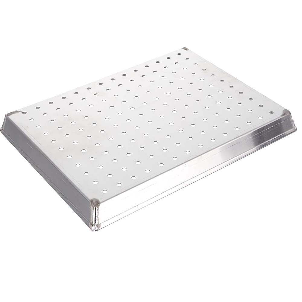 Set di 2 Teglie da forno rettangolare cm 45x35 H3 per Pizza pane dolci forata Professionale in Lega Alluminio 3003 con fori Bordi Ripiegati e Saldature Eccellenti Pasticcerie ristoranti Made in Italy