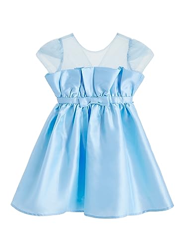 Girl Dress Elegant Satin Tulle Puff Sleeve Party Wedding Formal Dress4