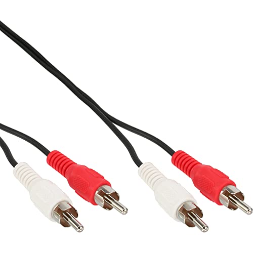InLine 2m 2x RCA M/M - cables de audio (2m, 2 x RCA, Macho/Macho) Negro, Rojo, Color blanco