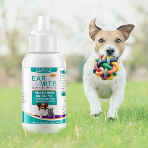 JSBNQRMZ Ohrmilbenöl Hund & Katze 22ml,Ohrentropfen für Hunde,Milbenspray Hunde Sanfte Pflege bei Ohrmilben,Ohrentropfen Milben,Juckreiz im Ohr,Ausfluss,Ohrentropfen Milben,Ohrenreiniger