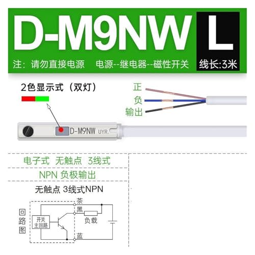 Sensor de cilindro D-M9NW interruptor magnético D-A93 l-3mwire-duallight 2