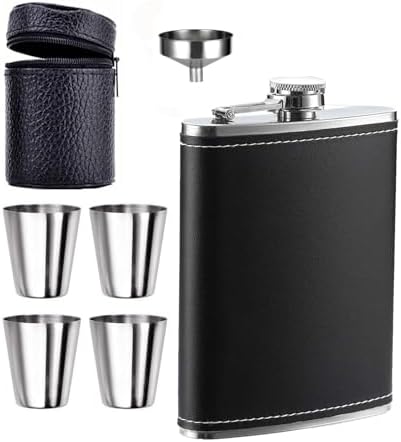 Lounsweer Flachmann-Set – 3 Sarg-Flaschen Aus Edelstahl, Je 100 Ml, Mit Trichter