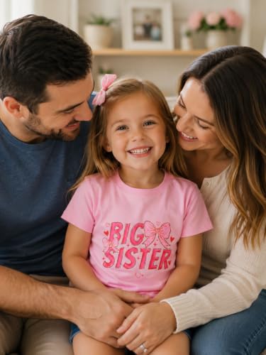 Image of Funnycokid Big Sister Shirts for Girls Pregnancy Announcement 1-7 Years