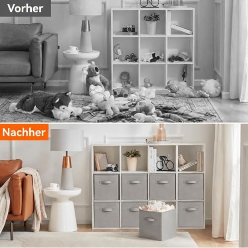 Lifewit 16 Stück Aufbewahrungsbox aus Stoff, Faltbar Aufbewahrungswürfel Kallax Boxen Aufbewahrung aus Vliesstoff mit Griff für Würfelregal… – Ansicht 6