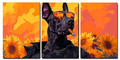 Tableaux sur Toile Chien pour Habiller un Grand Mur de Salon Vide sans Effort